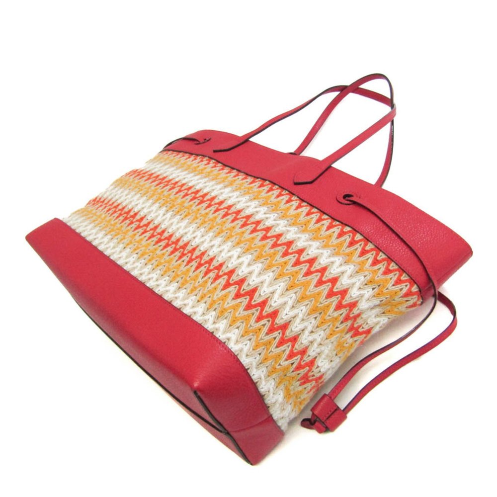 JIMMY CHOO Women,Men Leather,Raffia Shoulder Bag,Tote Bag Multi-color,Red Color - Picture 2 of 9